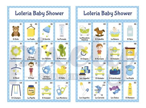 Loteria Baby Shower Niño Kit Imprimible Con 20 Tablas Oferta 6500
