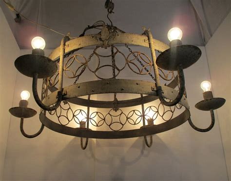 Antique Huge French Castle Chandelier 6 Lights Wrought Iron Etsy