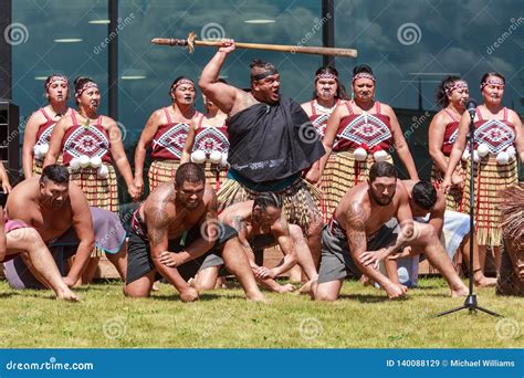 Spirited Dance By Maori Kapa Haka Group New Zealand Editorial Stock