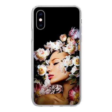 Muchowow Handyhülle Frauen Blumen Rosen Porträt Handyhülle Apple Iphone X10 Smartphone