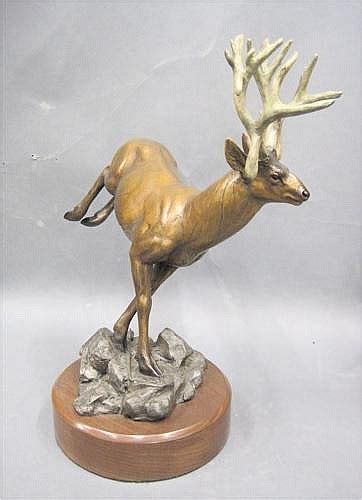 Lot Rip Caswell Original Bronze Wildlife Sculpture