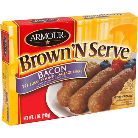 Armour Brown N Serve Sausage Links Bacon Fully Cooked Sausage