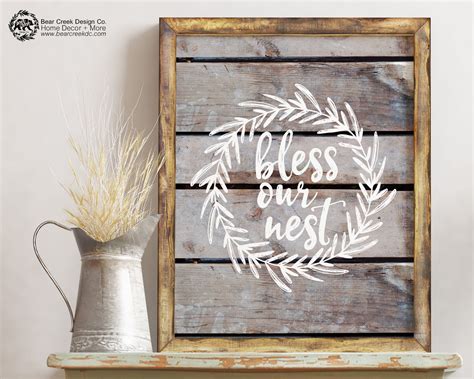 Bless Our Nest Printable Our Nest Sign Bless Sign Etsy