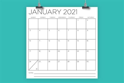 2021 Square 12x12 Calendar Instant Download Large Monthly Etsy In