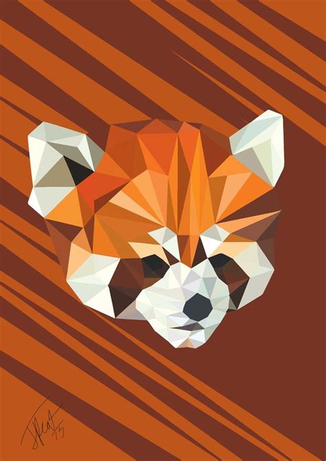 Red Panda Geometricness Red Panda Geometric Art Panda