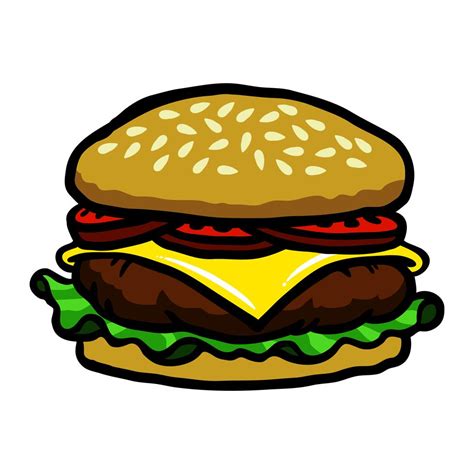 Burger Cartoon Vector Illustration 553404 Vector Art At Vecteezy