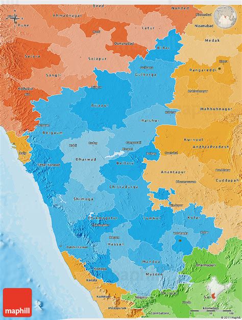 Karnataka Political Map With Districts List Of Districts Of Karnataka