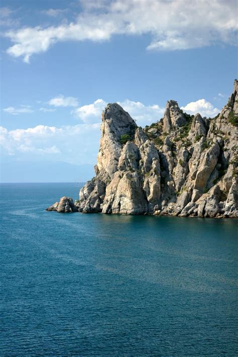 Crimea Coast Rock Stock Image Image Of Plant Blue Azure 13455287