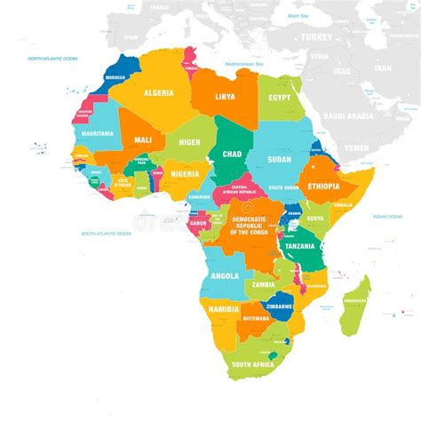 Mapa Colorido Do Vetor De África Ilustração Do Vetor Ilustração De