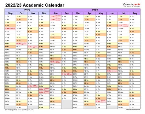 Academic Calendars 2022 2023 Free Printable Pdf Templates