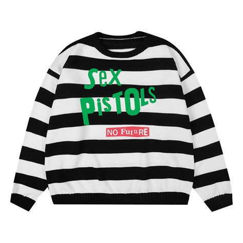 No Future Striped Sweater Sex Pistols Official Store