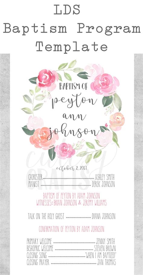 Free Printable Baptism Program Template