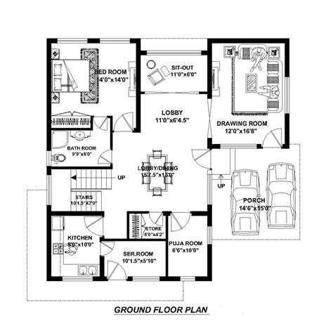 Image Result For House Plan 20 X 50 Sq Ft 2bhk House Plan Narrow Vrogue