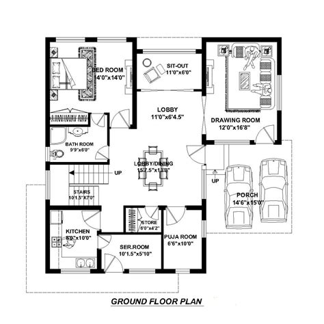 Ground Floor Plan Of House