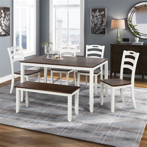 Wood Dining Table And Chair Set Of 6 Dining Room Set For 6 Persons