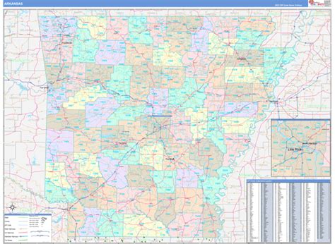 Arkansas 5 Digit Zip Code Maps Color Cast