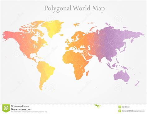 Polygonal World Map Stock Vector Illustration Of Infographic 45149343