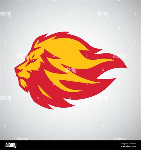 Lion Flame Fire Logo Design Stock Vector Image Art Alamy