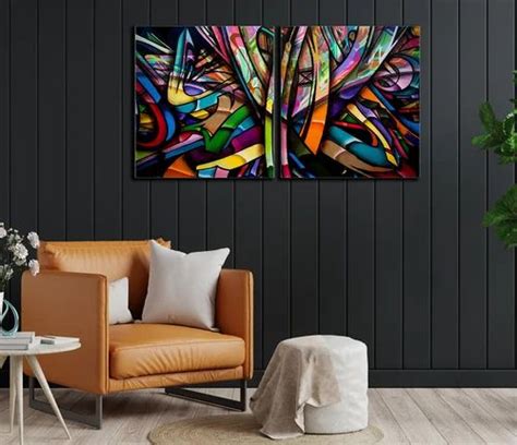 Multi Frame Abstract Colourful Wall Painting For Living Room Modern