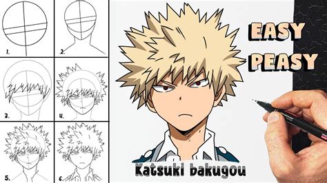 How To Draw Katsuki Bakugou From My Hero Academia Easy Anime Drawing نقاشی باکوگو ازآکادمی