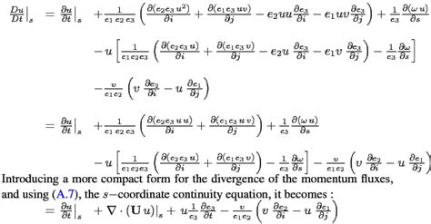 So this can be written. Momentum Equation in coordinate