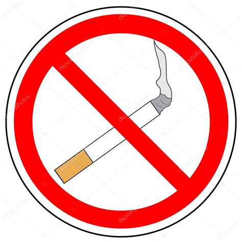 Prohibition sign of no smoking cigarettes, vector. No smoking area