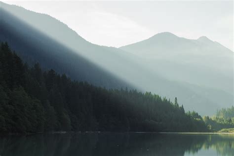 รูปภาพ ธรรมชาติ ความเป็นป่า เมฆ หมอก ตอนเช้า เนินเขา ทะเลสาป