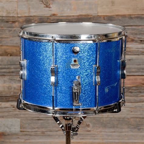 Ludwig 10x14 Marching Snare Drum Blue Sparkle 70s Marching Snare Drum