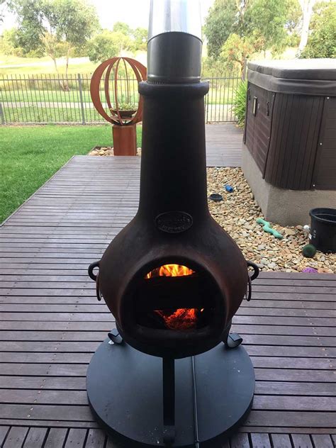 Bali outdoors chiminea fire pit is the perfect centerpiece for entertaining your guests, friends, or family on a breezy evening. BBQ & Pizza Oven Attachment for Chiminea