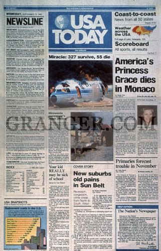 Image Of Usa Today 1982 Front Page Of The First Issue Of Usa Today