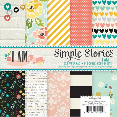 Simple Stories I Am Collection 6 X 6 Paper Pad