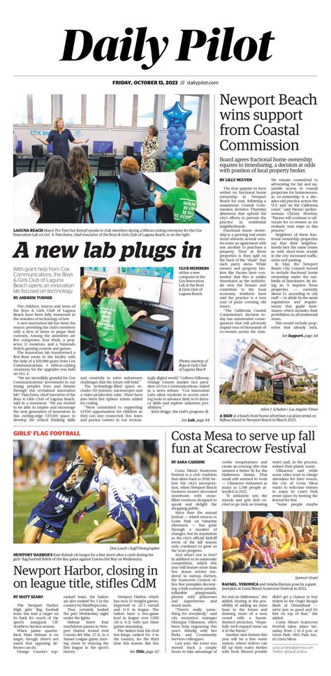 Daily Pilot e-newspaper: Friday, Oct. 13, 2023 - Los Angeles Times