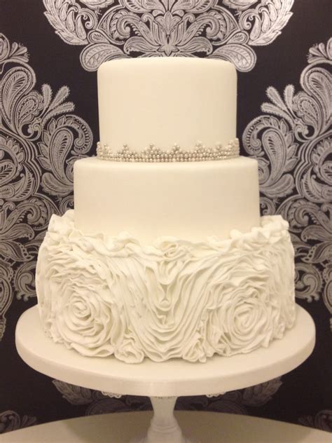 Ruffle Roses Wedding Cake
