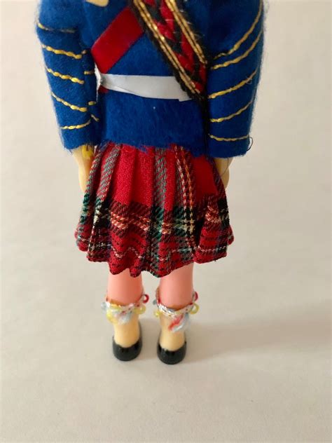 Vintage Scottish Doll In Kilt Eyes Open And Close Excellent Condition