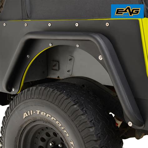 Eag Rear Fender Flares Black Textured Armor 3 Fit 1987 1996 Jeep Yj