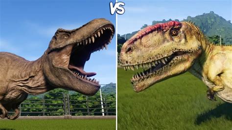 Jurassic World Evolution T REX Vs GIGANOTOSAURUS Gameplay PS4 HD