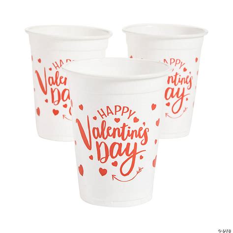 Happy Valentines Day Plastic Cups 50 Ct Oriental Trading