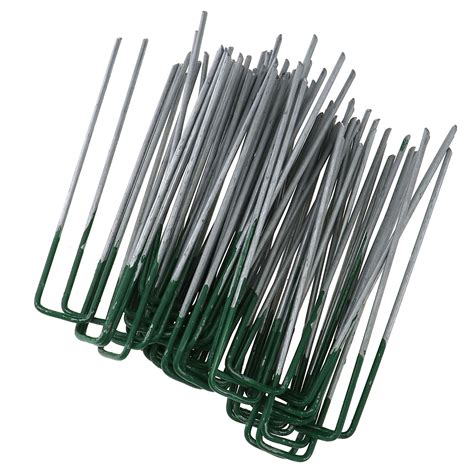X Half Green U Shape Pegs Staples Artificial Grass Turf Pins Galvanised Iron Ebay