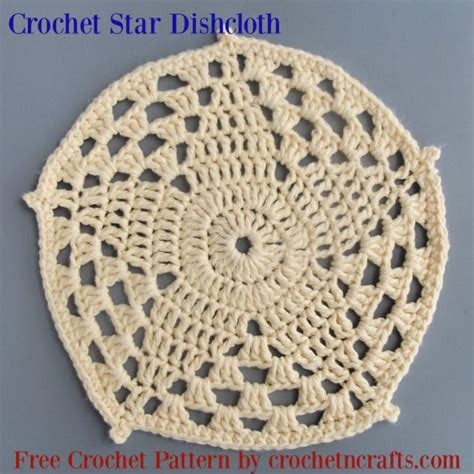 Crochet Star Dishcloth Free Crochet Pattern By Crochetn Crafts The