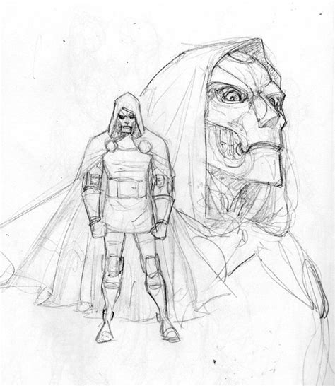 Dr Doom Sketch Avengers Coloring Pages Marvel Comics Art Comic Book