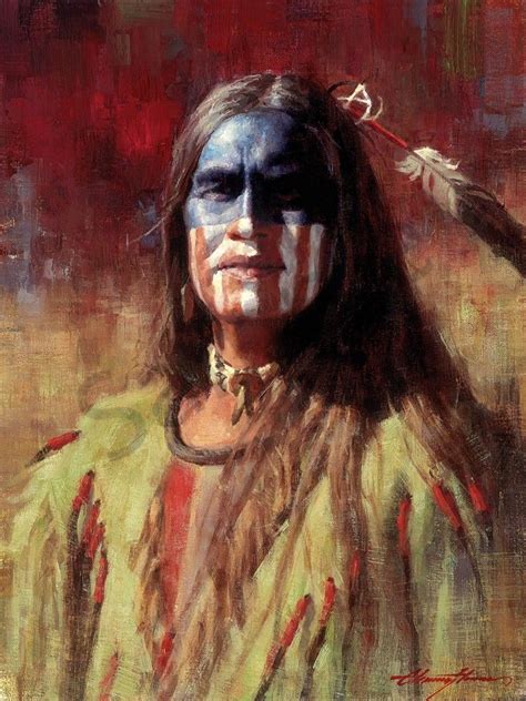 Painting American Brave By Chauncey Homer Kp Indian Paintings On