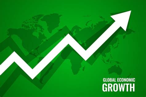 Croissance De Léconomie Mondiale Flèche Vers Le Haut Fond Vert