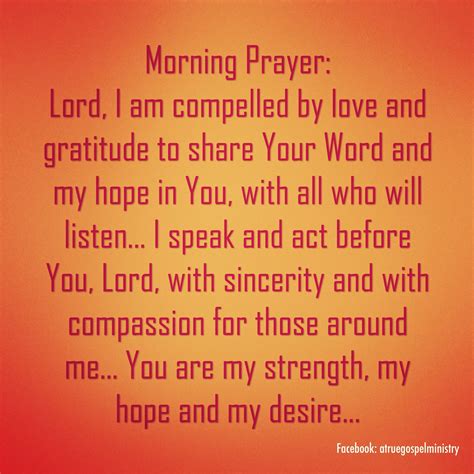 Morning Prayer Lord I Am Compelled By Love And Gratitude To Share