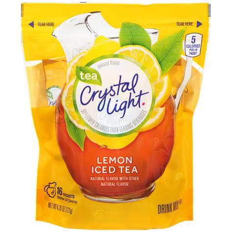 Crystal Light Lemon Iced Tea Drink Mix 426 Oz Pouch 16 Pitcher Pack