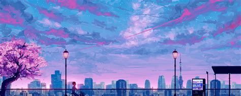 2560x1024 Anime Cityscape Landscape Scenery 5k 2560x1024 Resolution Hd