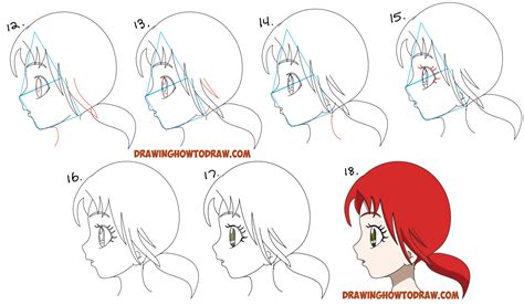 How To Draw An Anime Manga Face And Eyes From The Side In Profile