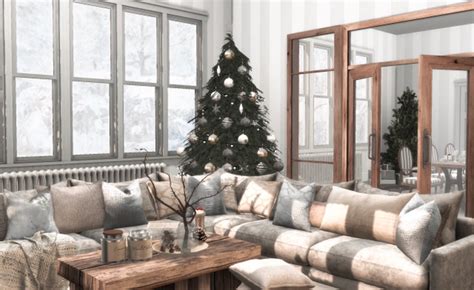 Free Christmas Living Aaldsims On Patreon Sims 4 Cc Furniture