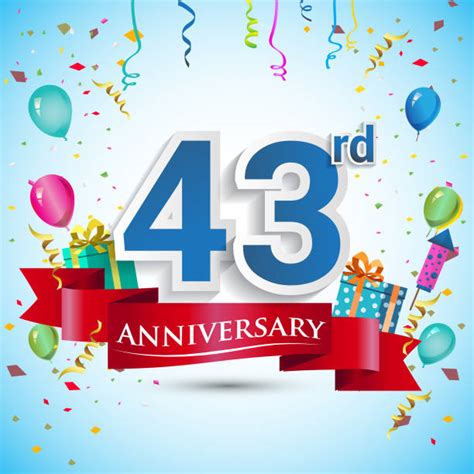 Happy 43rd Birthday Background Illustrations Royalty Free Vector