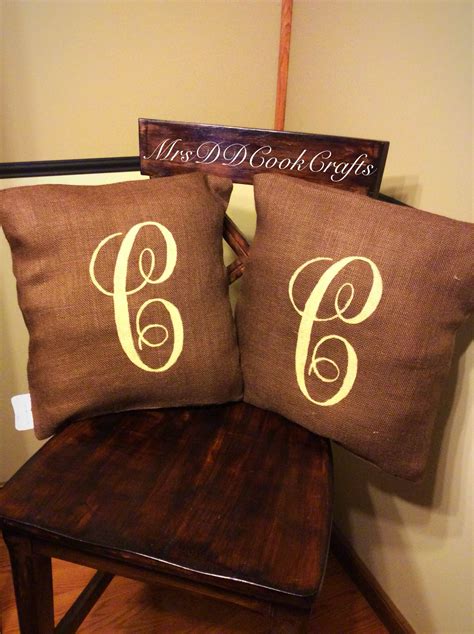 Burlap Pillows, Monogram Pillows , Bow Pillows by MrsDDCookCrafts | Monogram pillows, Burlap ...