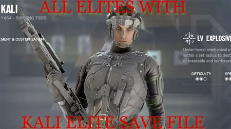 Update Get All Elite Skins And Pro Skins For Free Kali Elite Save File Rainbow Six Siege Youtube